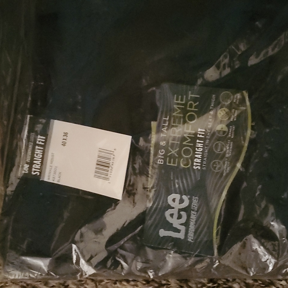 Lee Big and Tall extreme comfort straight fit black pants